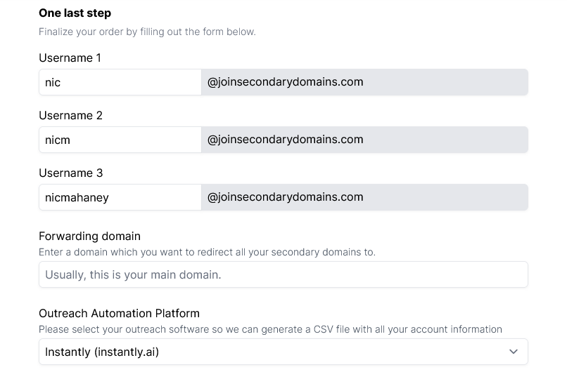 Mass cold email generation, step 1